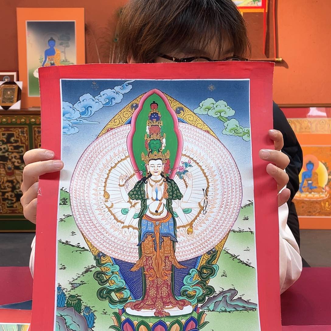 卷轴画25×35千手纯手绘