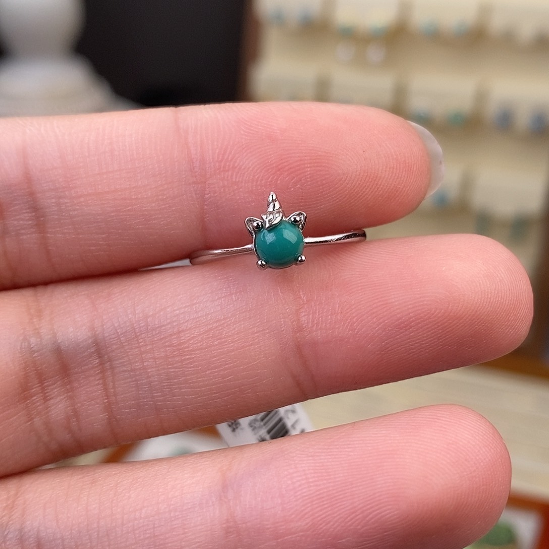 绿松石戒指银S925镶嵌