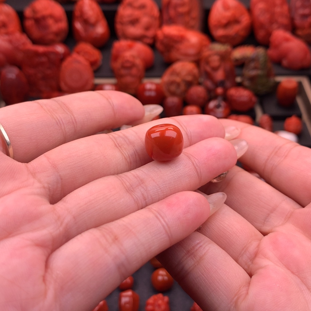 南红玛瑙南红川料原矿老型单珠12.2mm未镶嵌