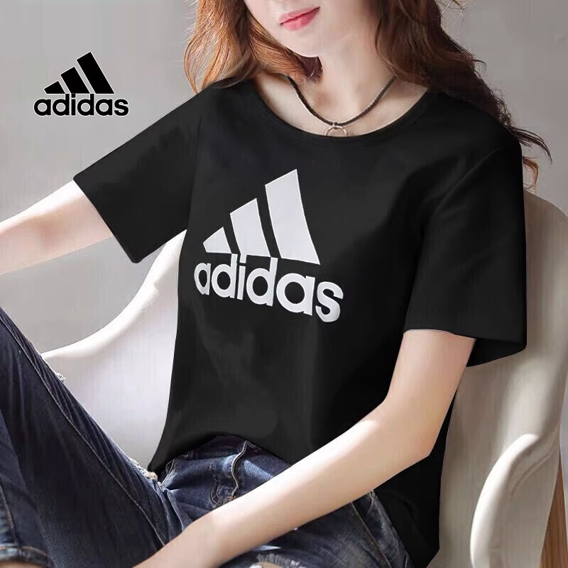 阿迪达斯官方纯棉短袖女2025夏季新款宽松休闲训练运动T恤GL0722