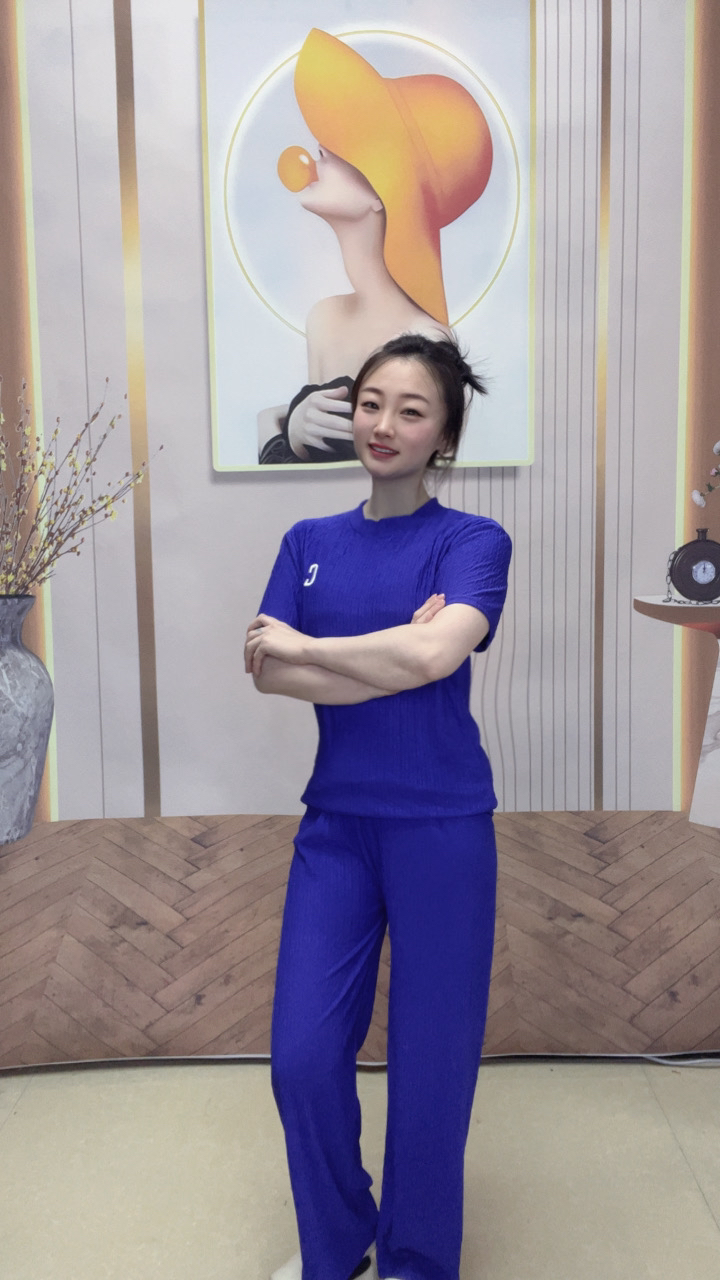 小秋精品女装冰丝刺绣套装