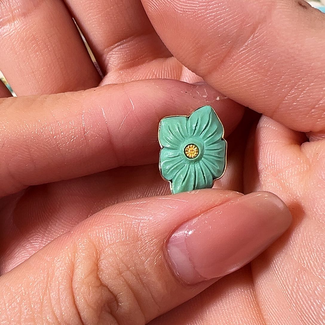 绿松石配件18K金镶嵌配件