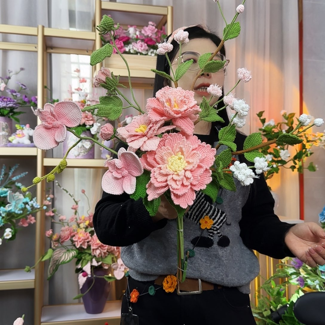 纯手工钩织钩织花束