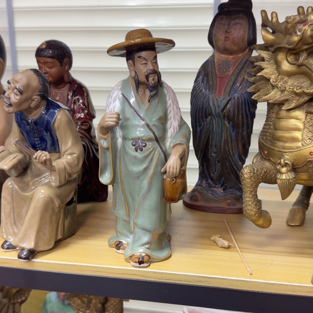 红***典石湾窑陶瓷摆件渔夫