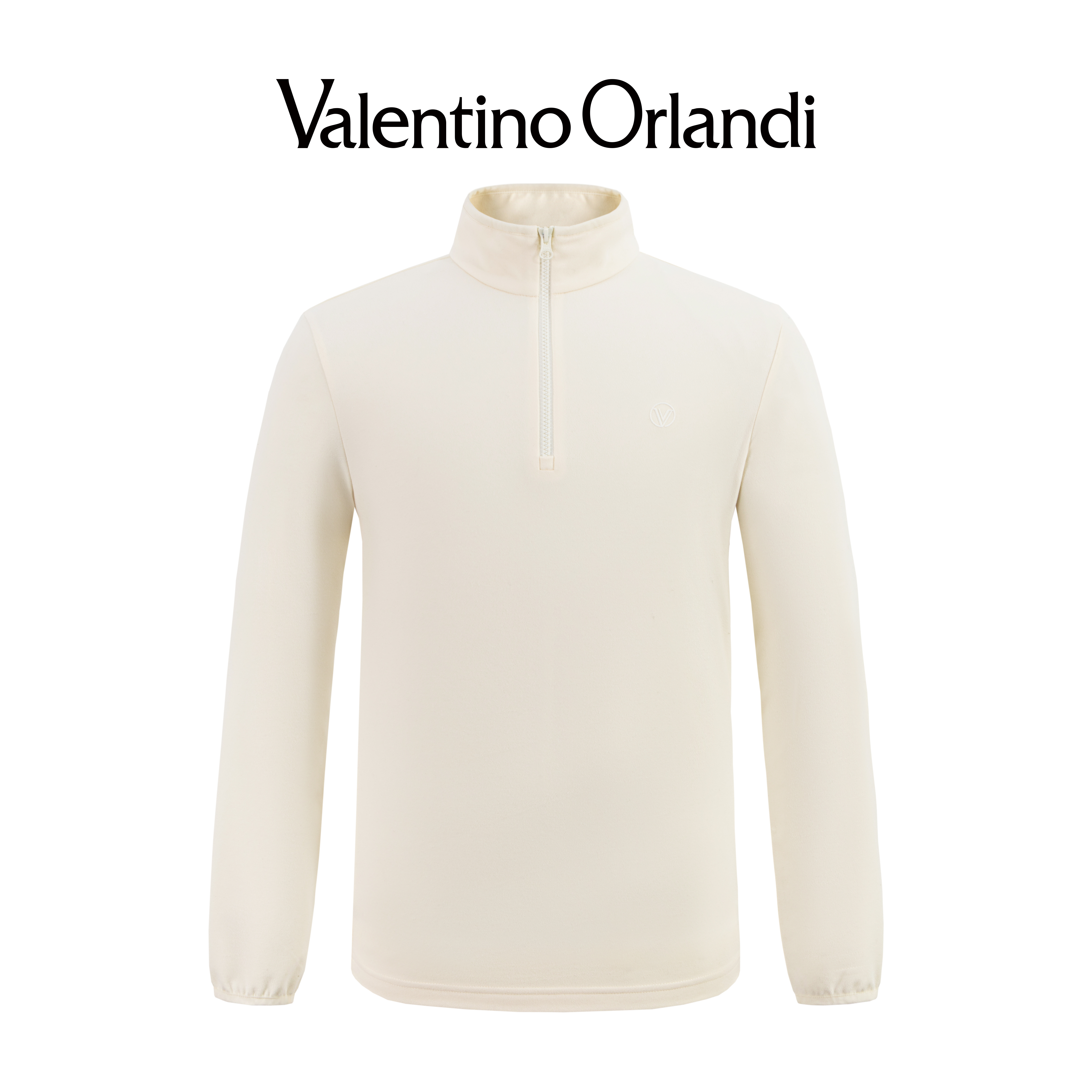 Valentino orlandi秋冬A版时尚百搭简约商务半高领拉链磨毛卫衣