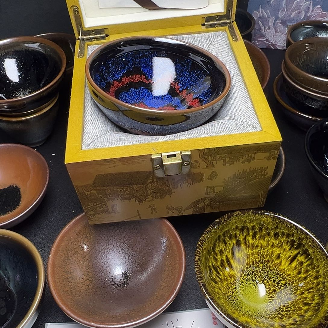 h***a茶盏盘龙建窑建盏主人杯