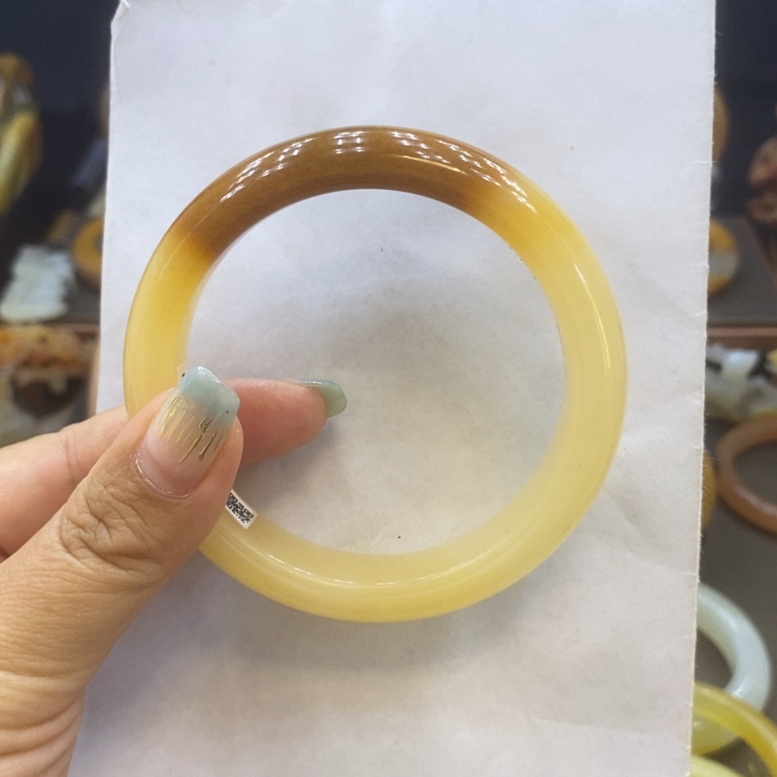 石英质玉（黄龙玉）未镶嵌手镯H60圈