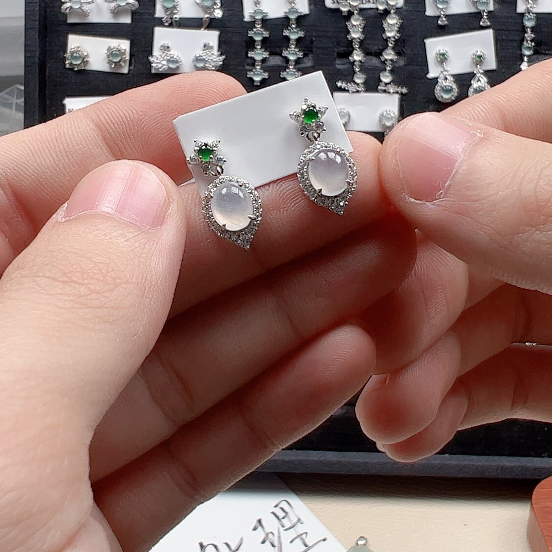 翡翠手链银S925镶嵌天然翡翠A货