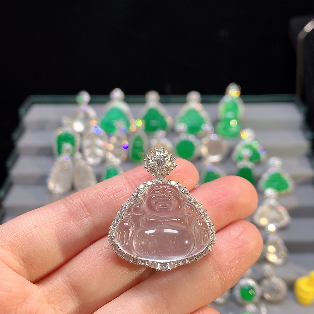 石英质玉银S925镶嵌颈饰