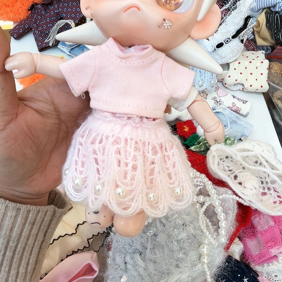 粉色珍珠裙半身裙