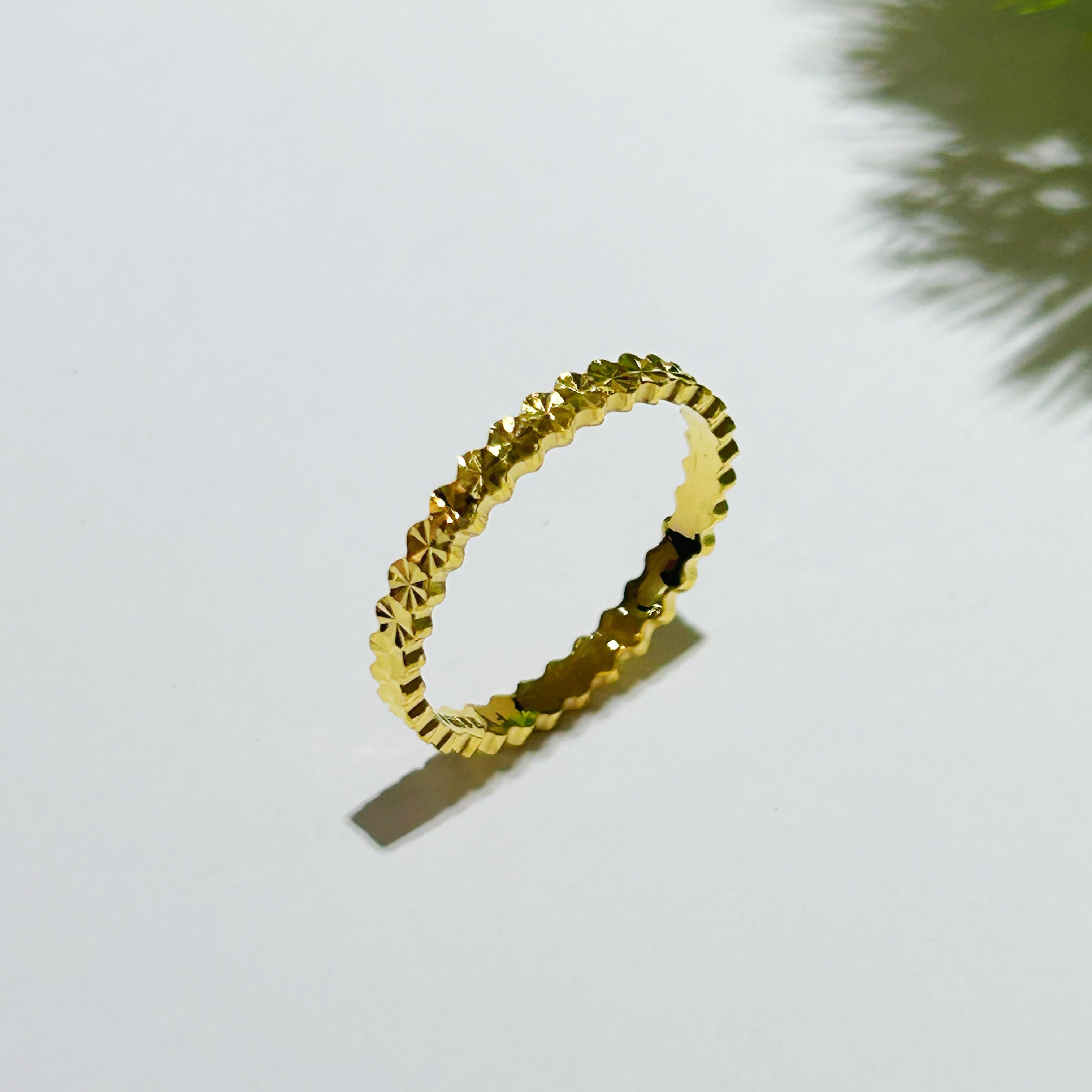 【富远黄金】足金单排仿钻仙女戒指指圈FYJTA00018