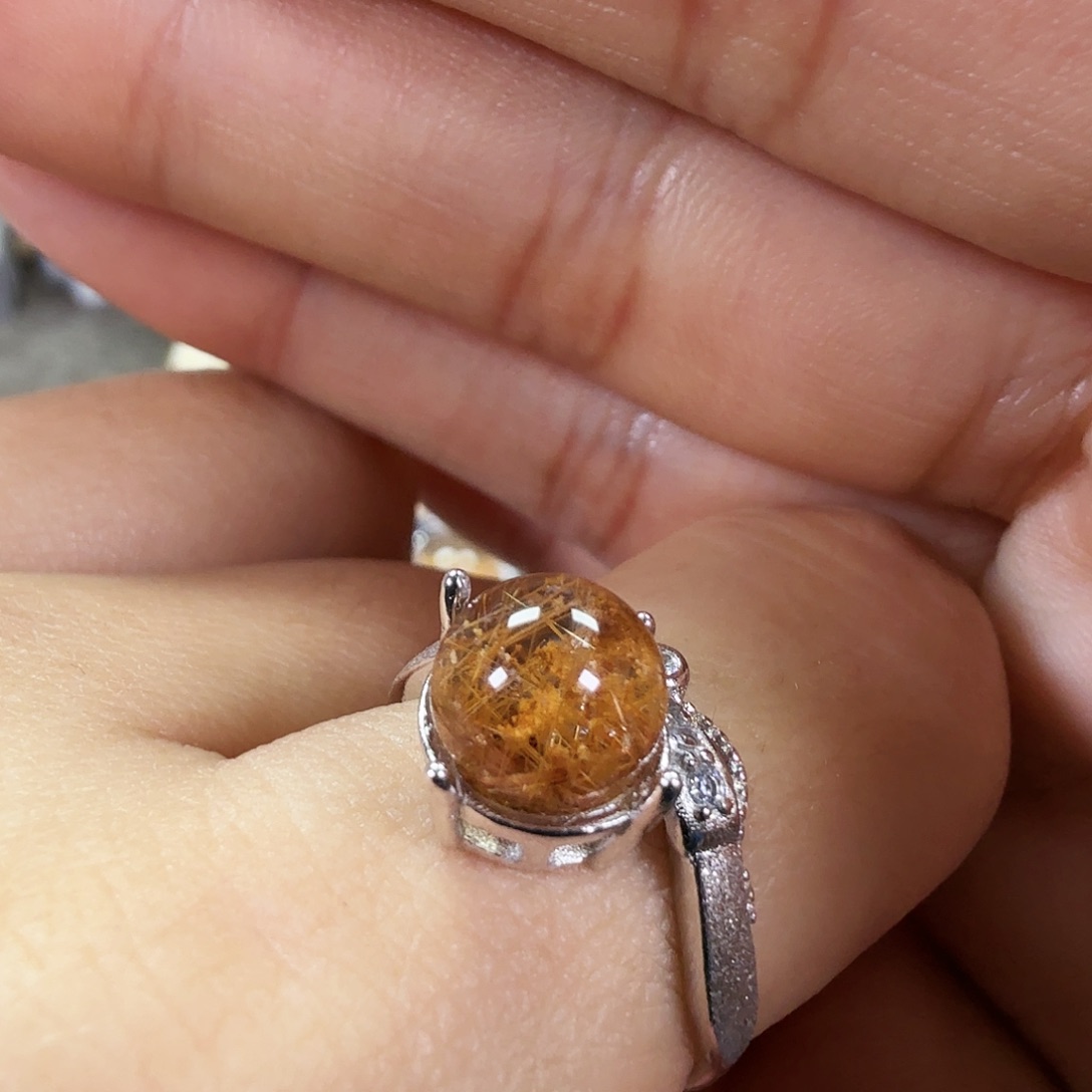 戒指水晶银S925镶嵌