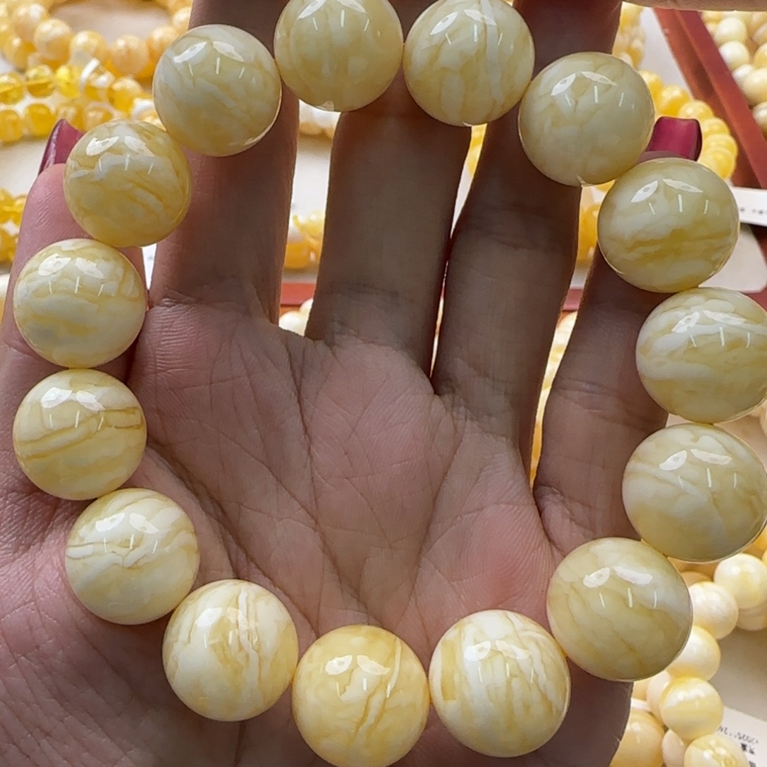 昵***啊琥珀未镶嵌手链蜜蜡手串