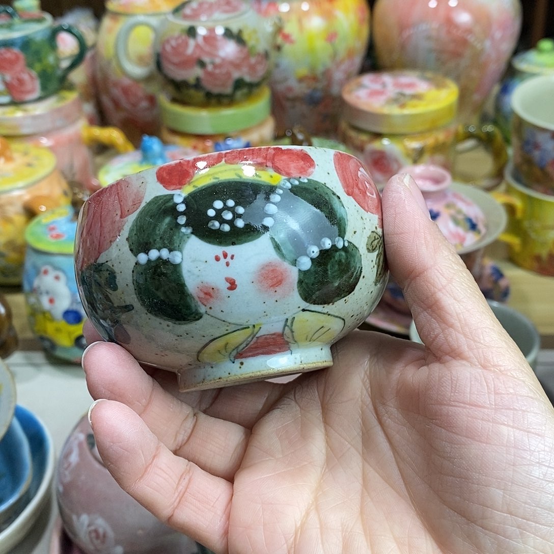 瓷片新年快乐手绘陶瓷