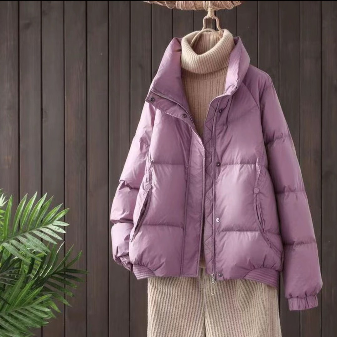 白鸭绒羽绒服女2025冬季新款休闲百搭时尚保暖厚外套