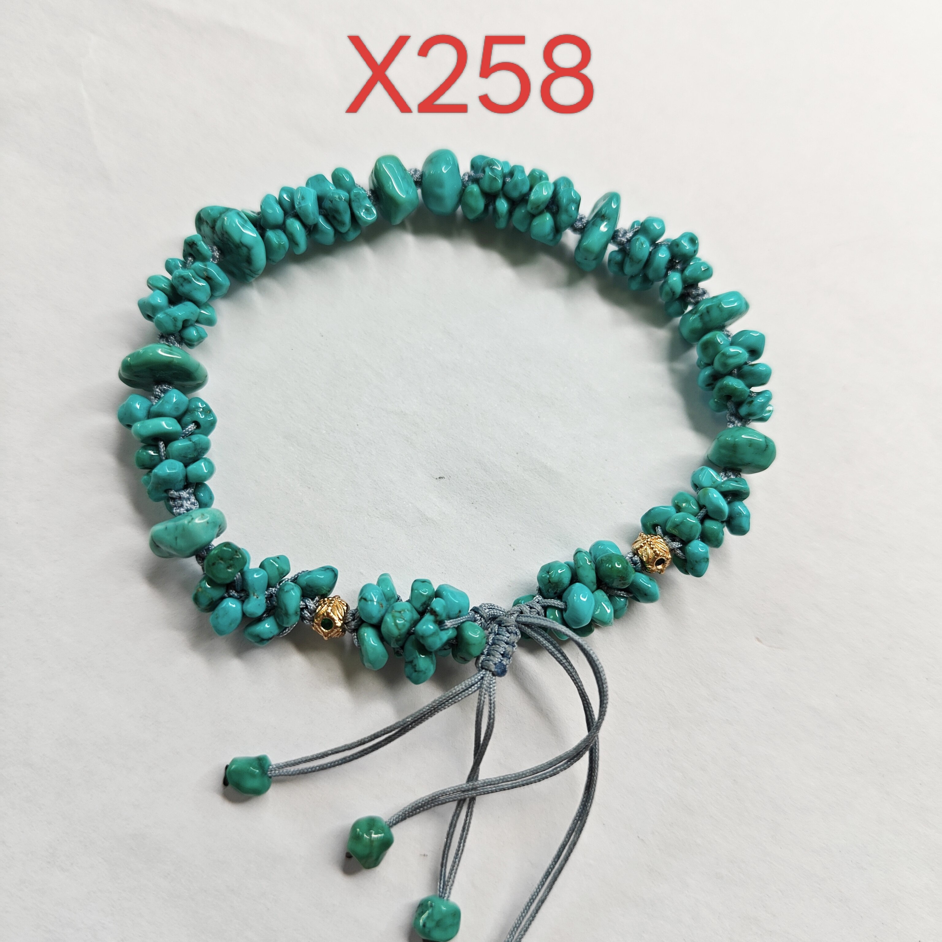 X258绿松石原矿无优化玉化手串