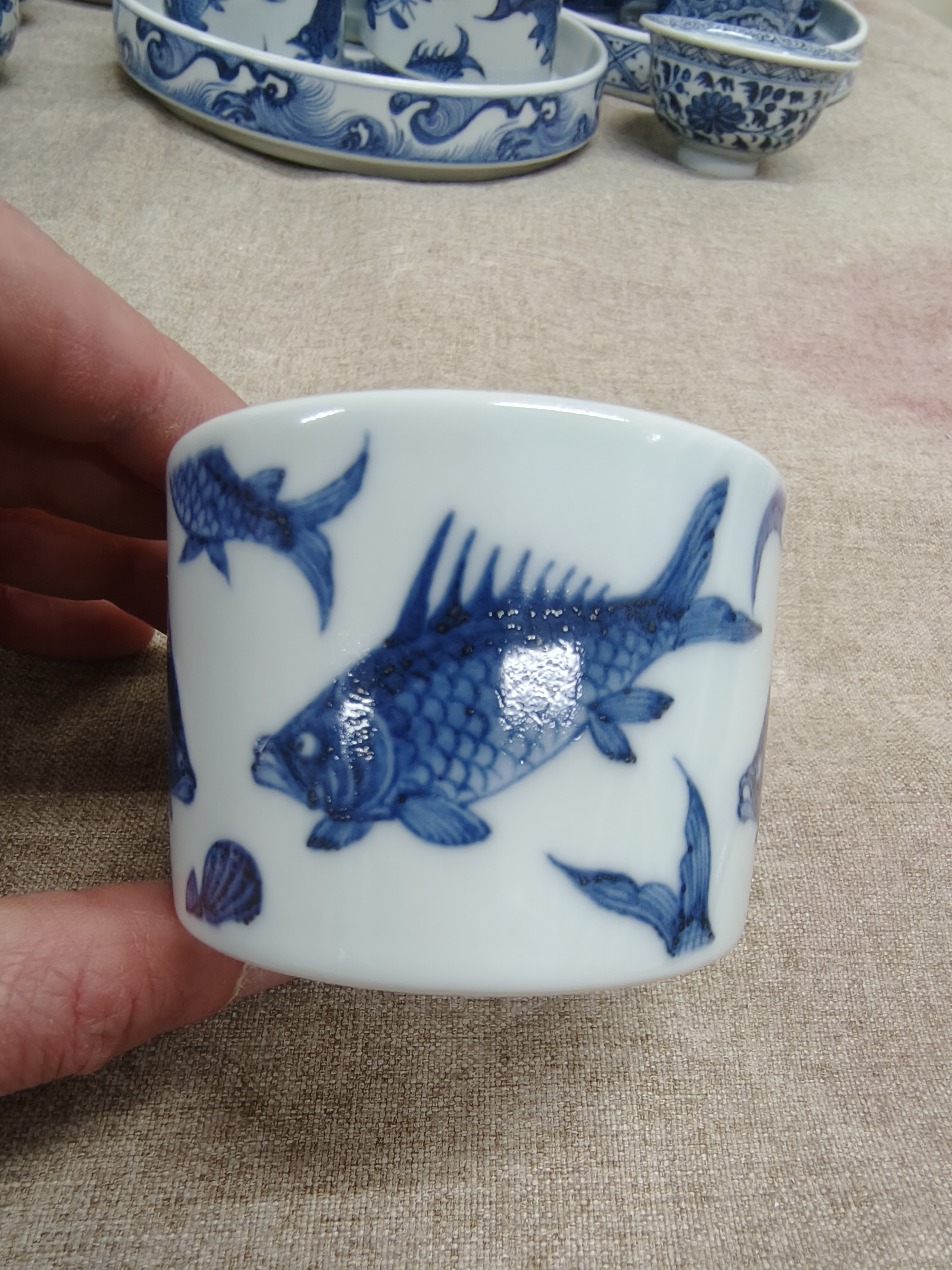 元风慕古小直口鱼杯