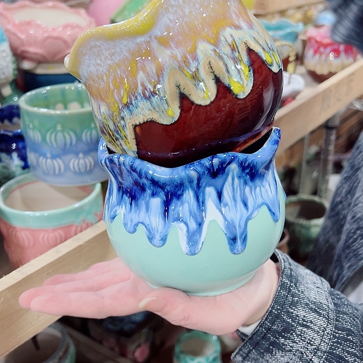 有孔，凑单福利满10元发货陶瓷多肉花盆！