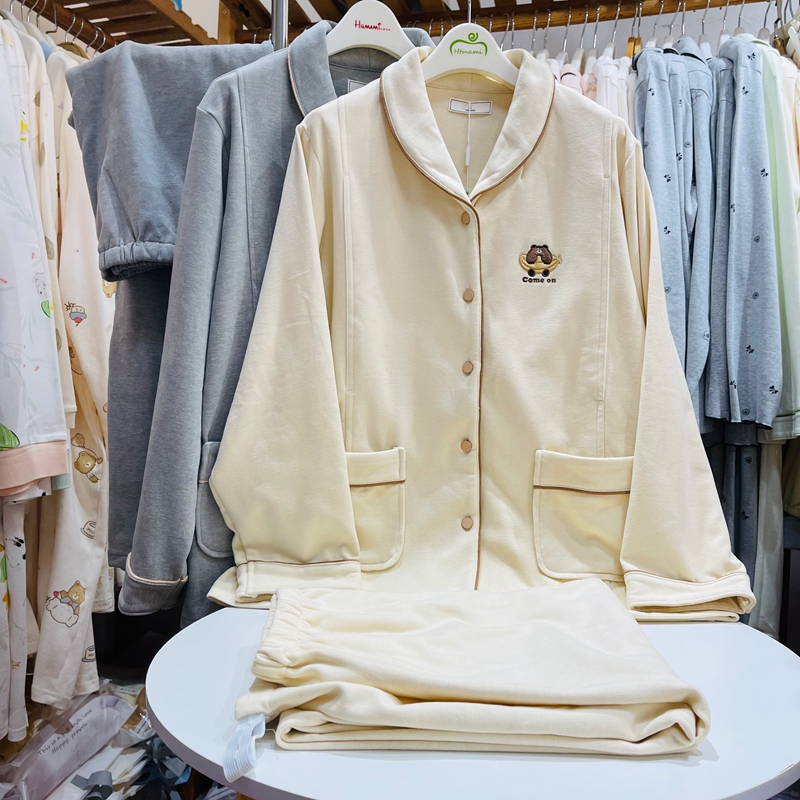 秋冬04哺乳月子服孕妇睡衣喂奶家居套保暖羊毛蚕丝柔软大码高级