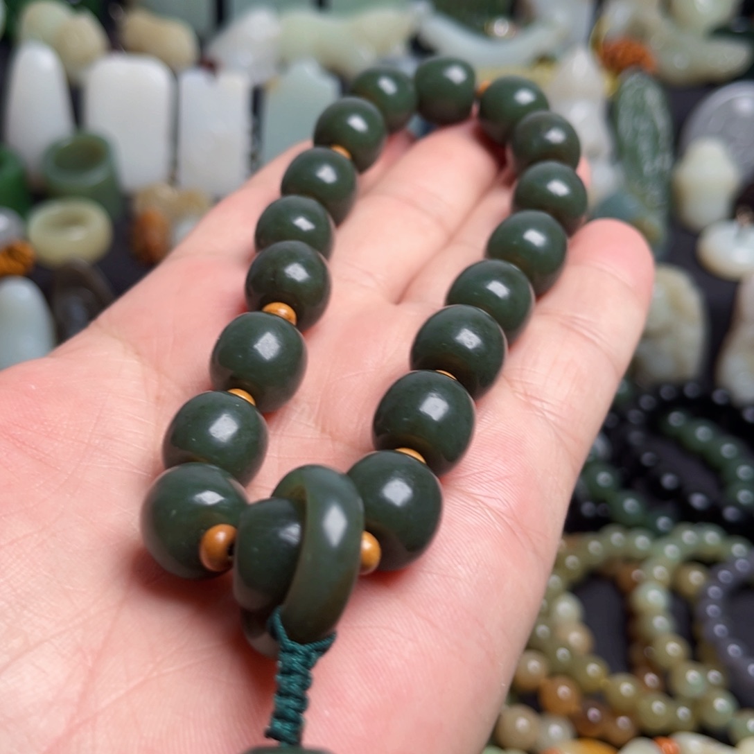 和田玉未镶嵌套链和田玉卡14手特链