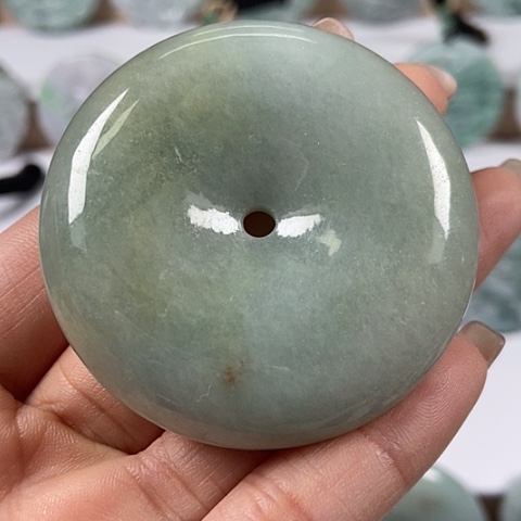 翡翠颈饰未镶嵌大平安扣福利洒黄翡