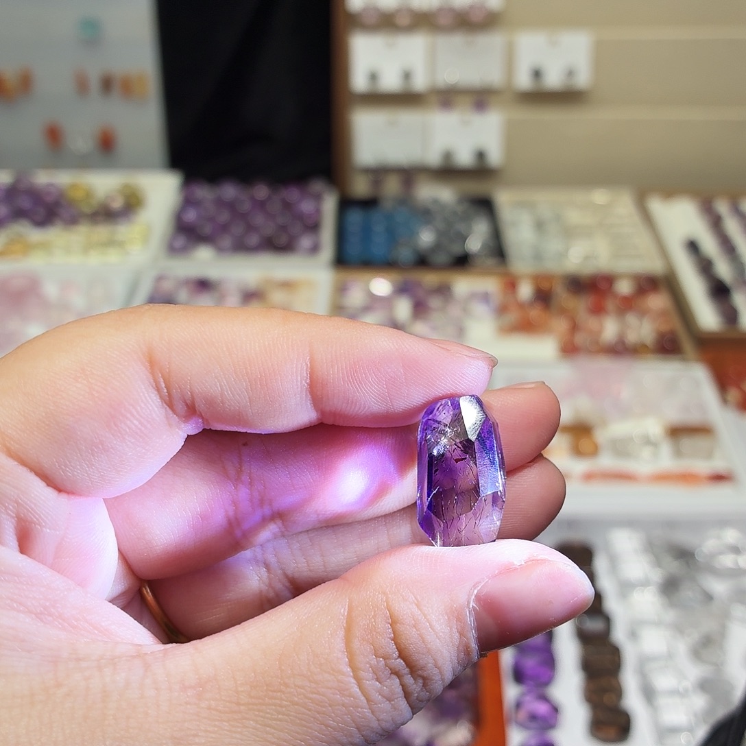 未镶嵌水晶吊坠(不含链)新！紫超七 随形 打孔定制不退换