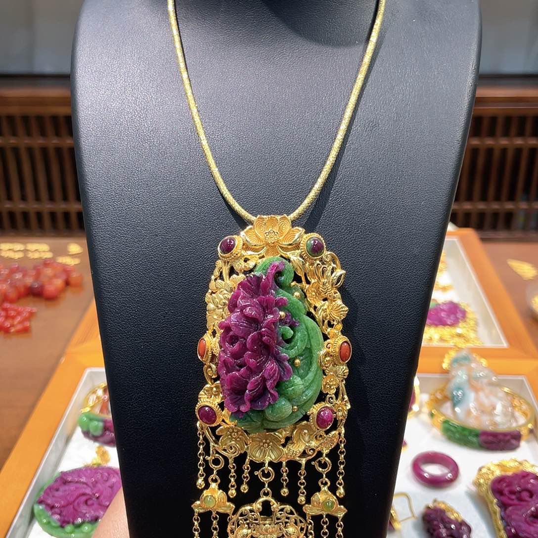 锦纶非金属吊坠红宝