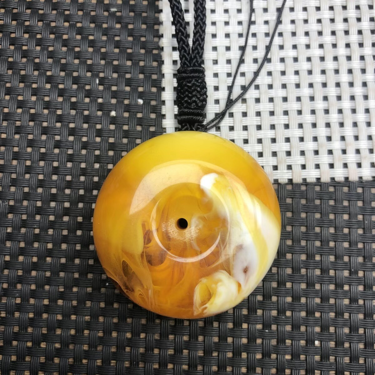 蜜黄大平安扣吊坠306