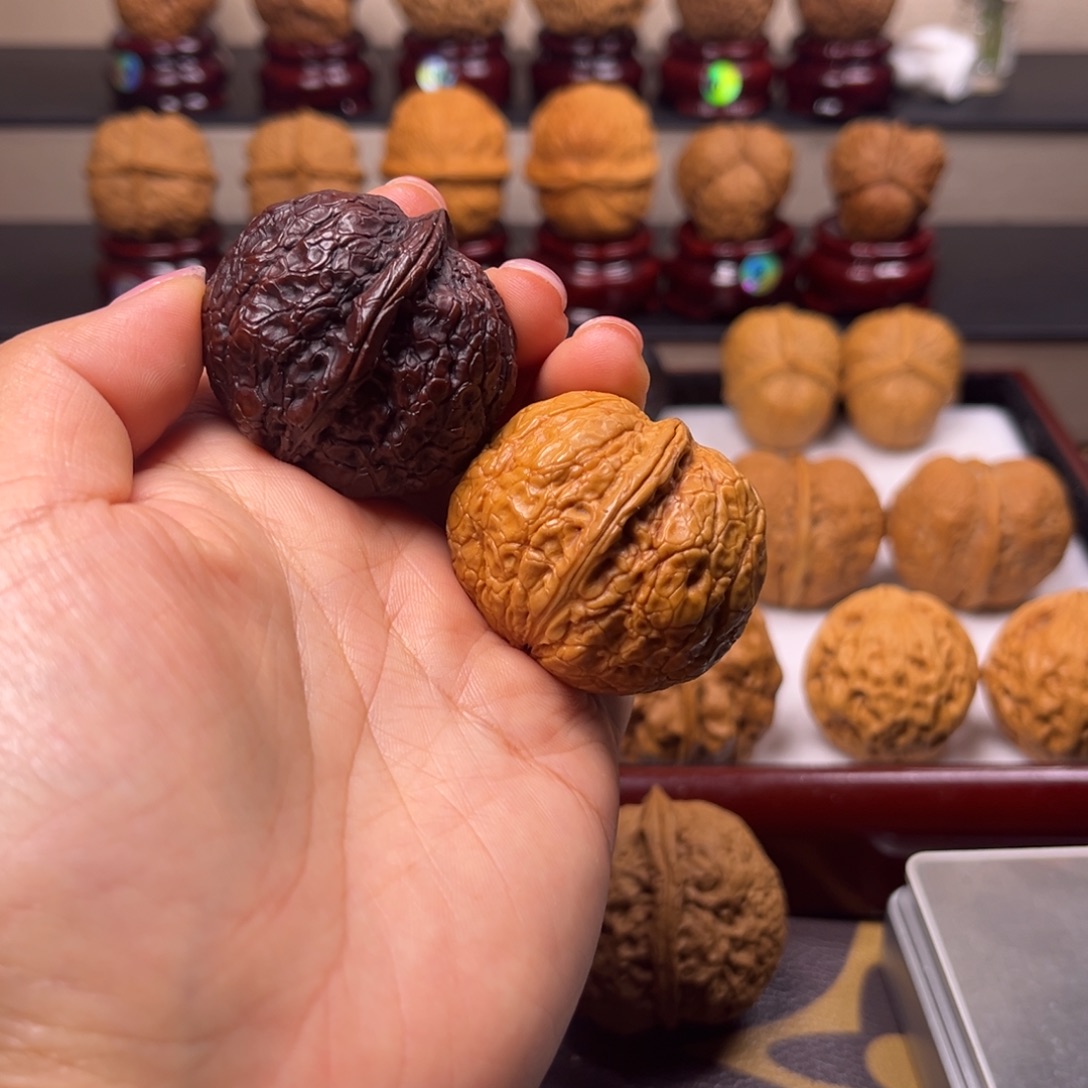 吊坠文玩核桃龟甲元宝，阴阳对W