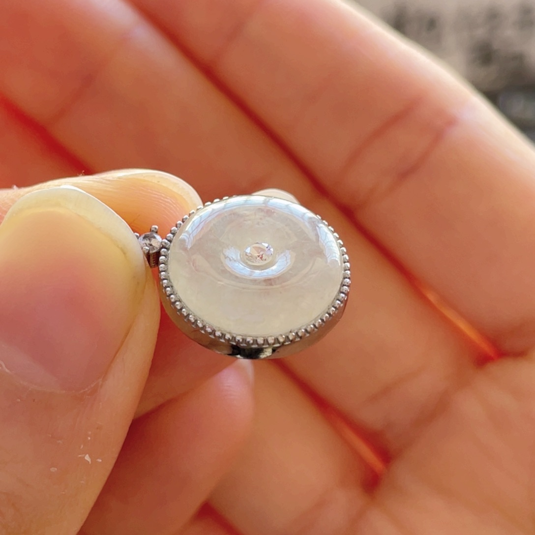 翡翠颈饰银S925镶嵌不退换