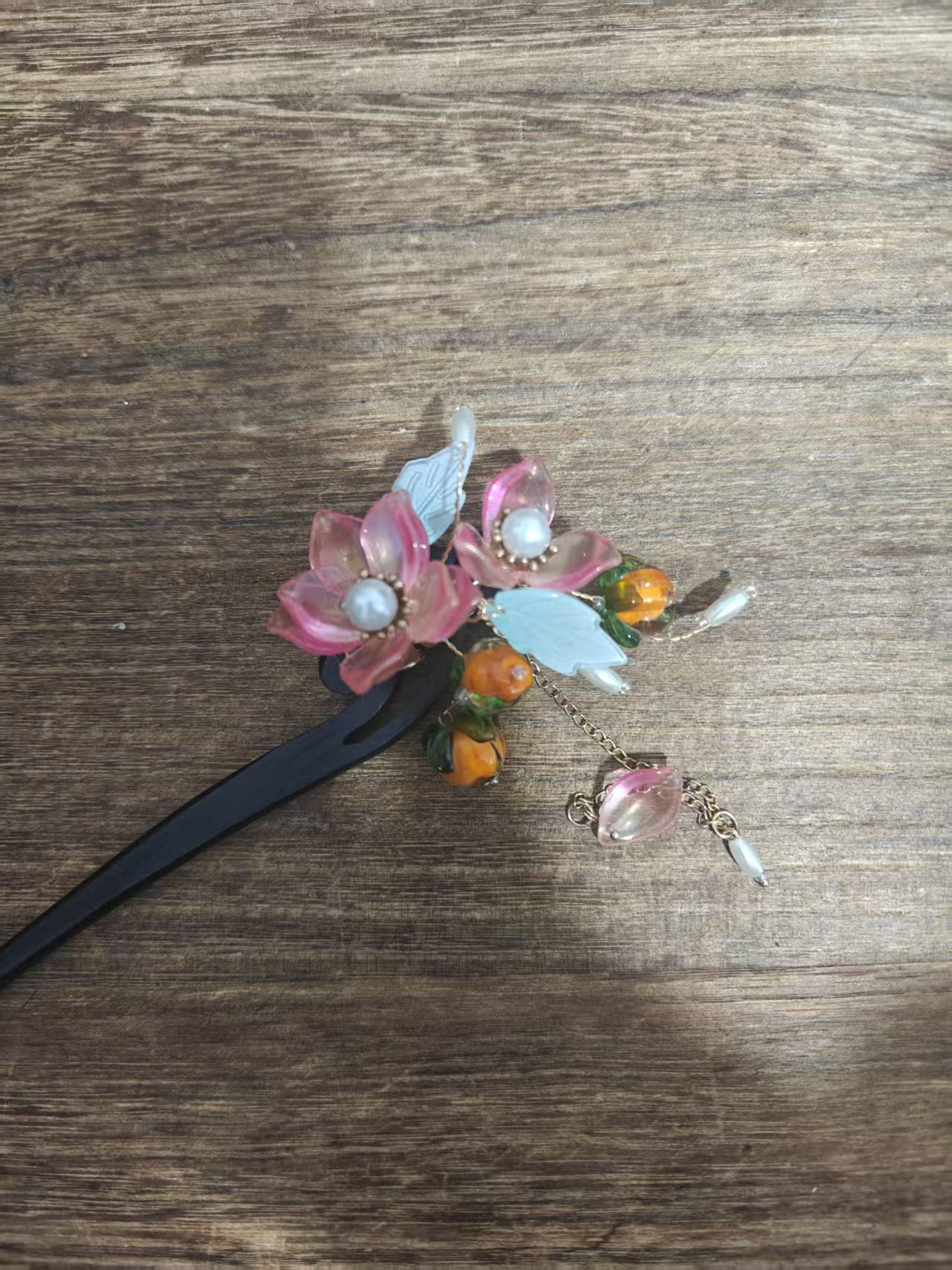 柿子木簪。前尘梦古风汉服配饰