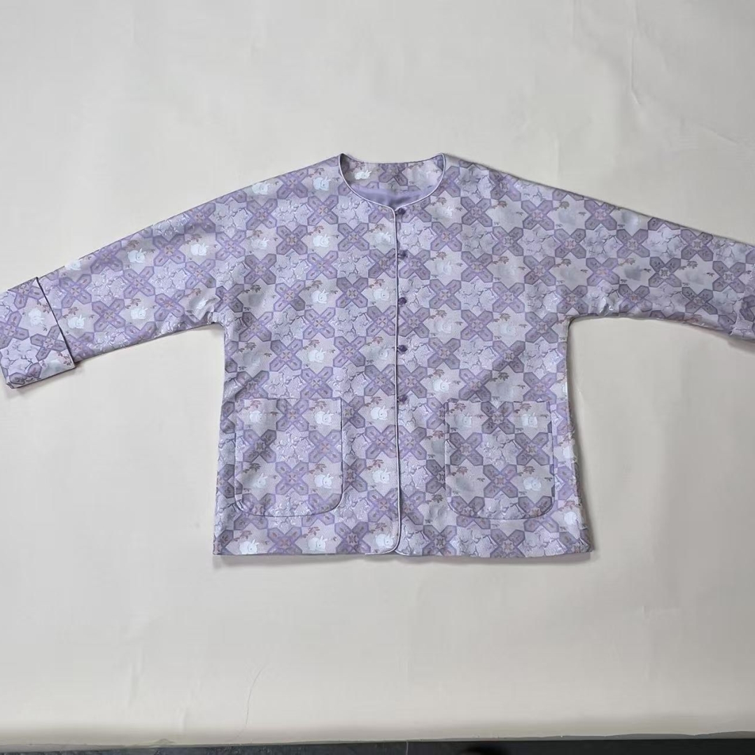 爱新觉罗 | 粉紫色宋锦馥桂玉兔外套上衣