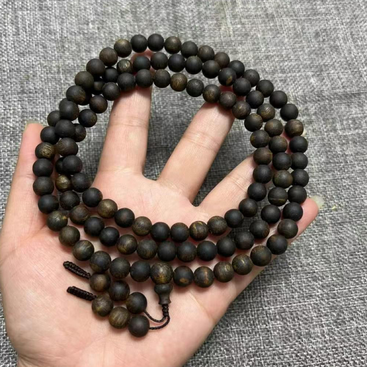 沉香收藏级07圆珠多圈沉水级满结油