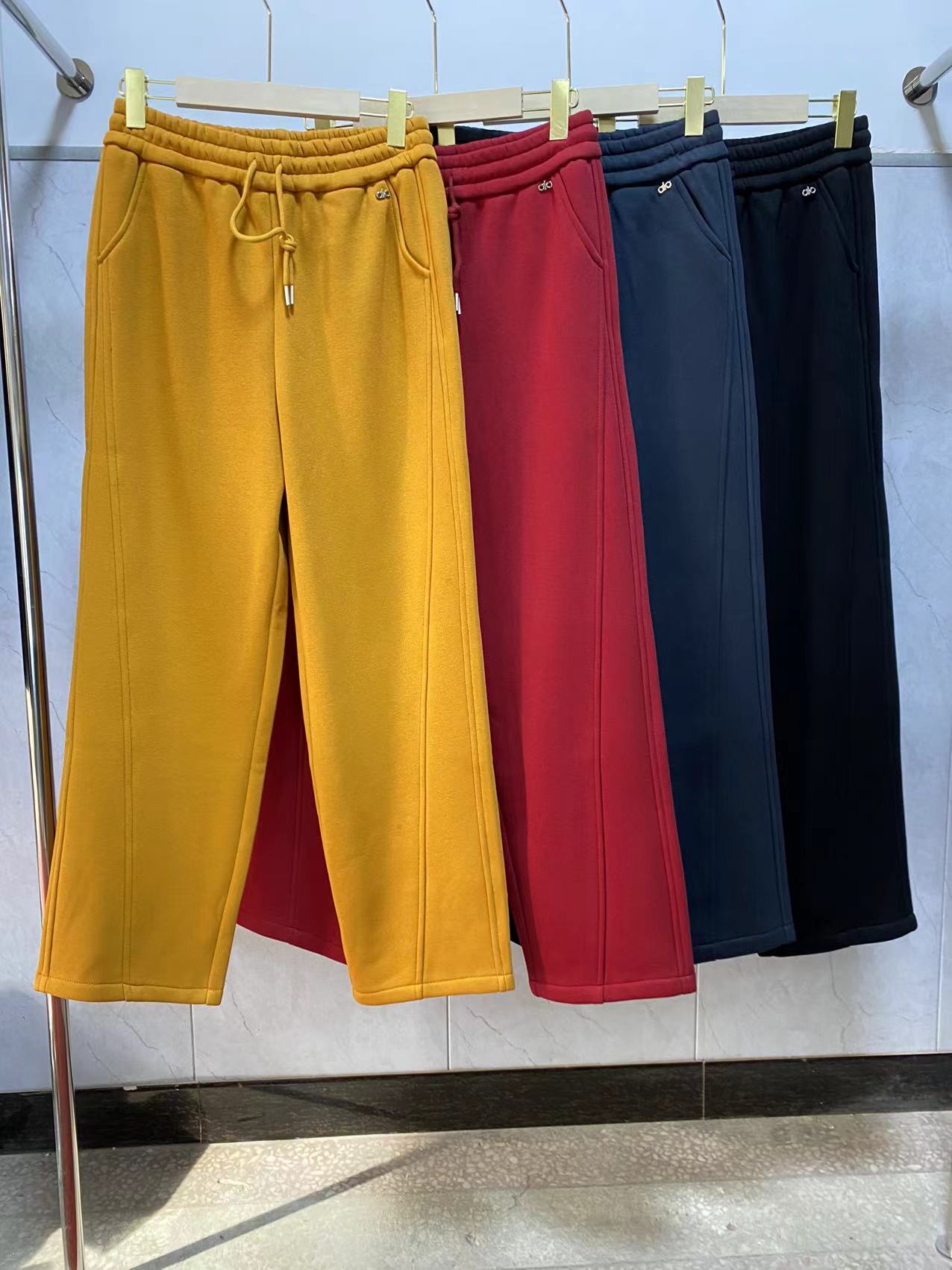 冬季新款宽松直筒加绒加厚时尚休闲裤