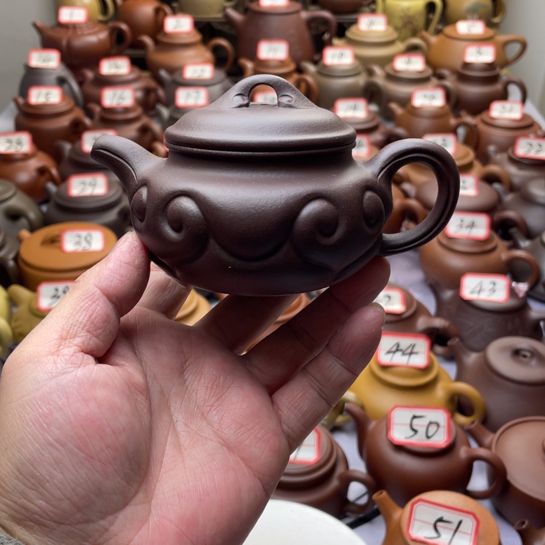 天***鳞茶壶紫砂宜兴紫砂半手工
