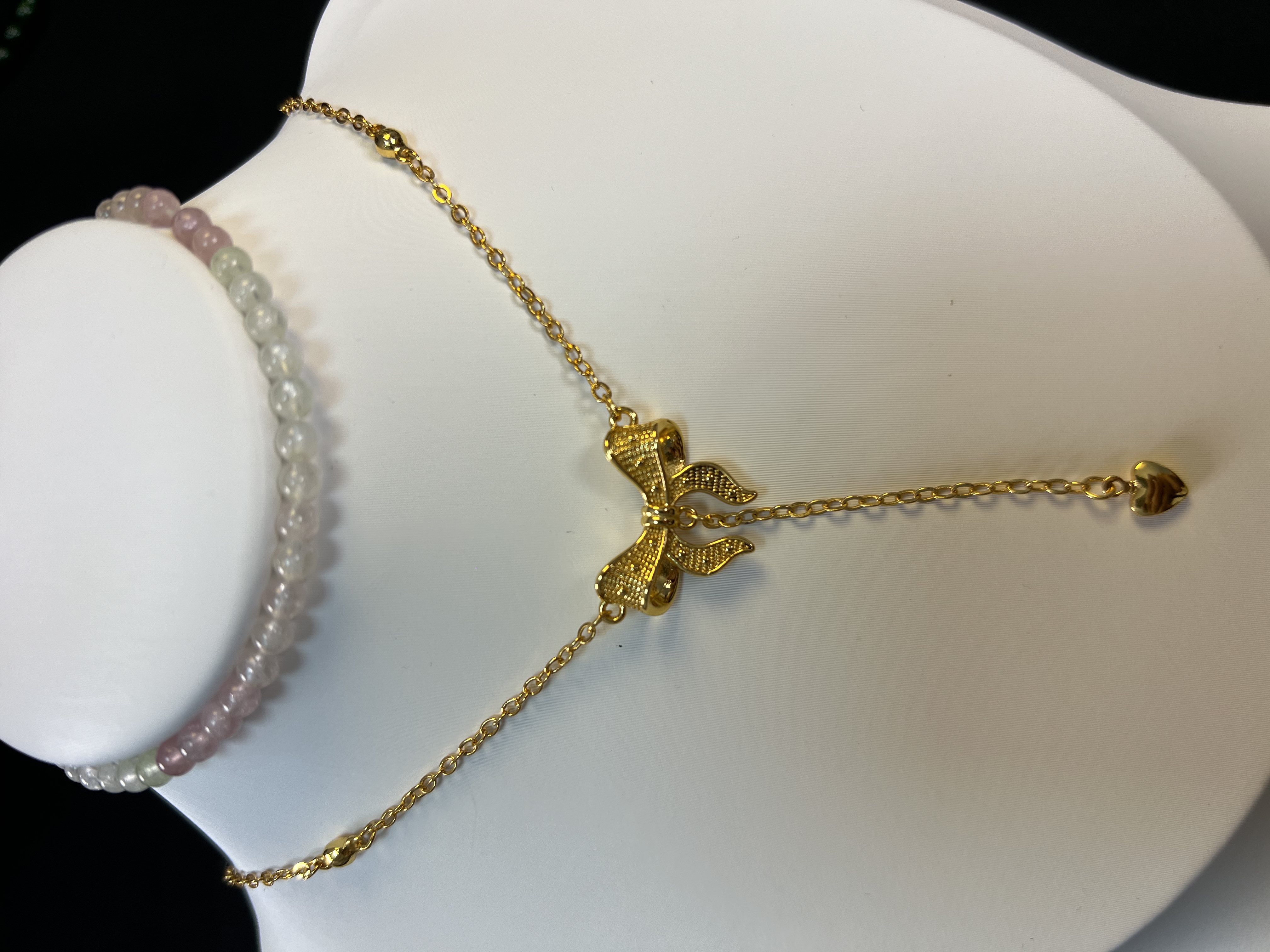 【夏总好物】在逃公主蝴蝶结爱心项链