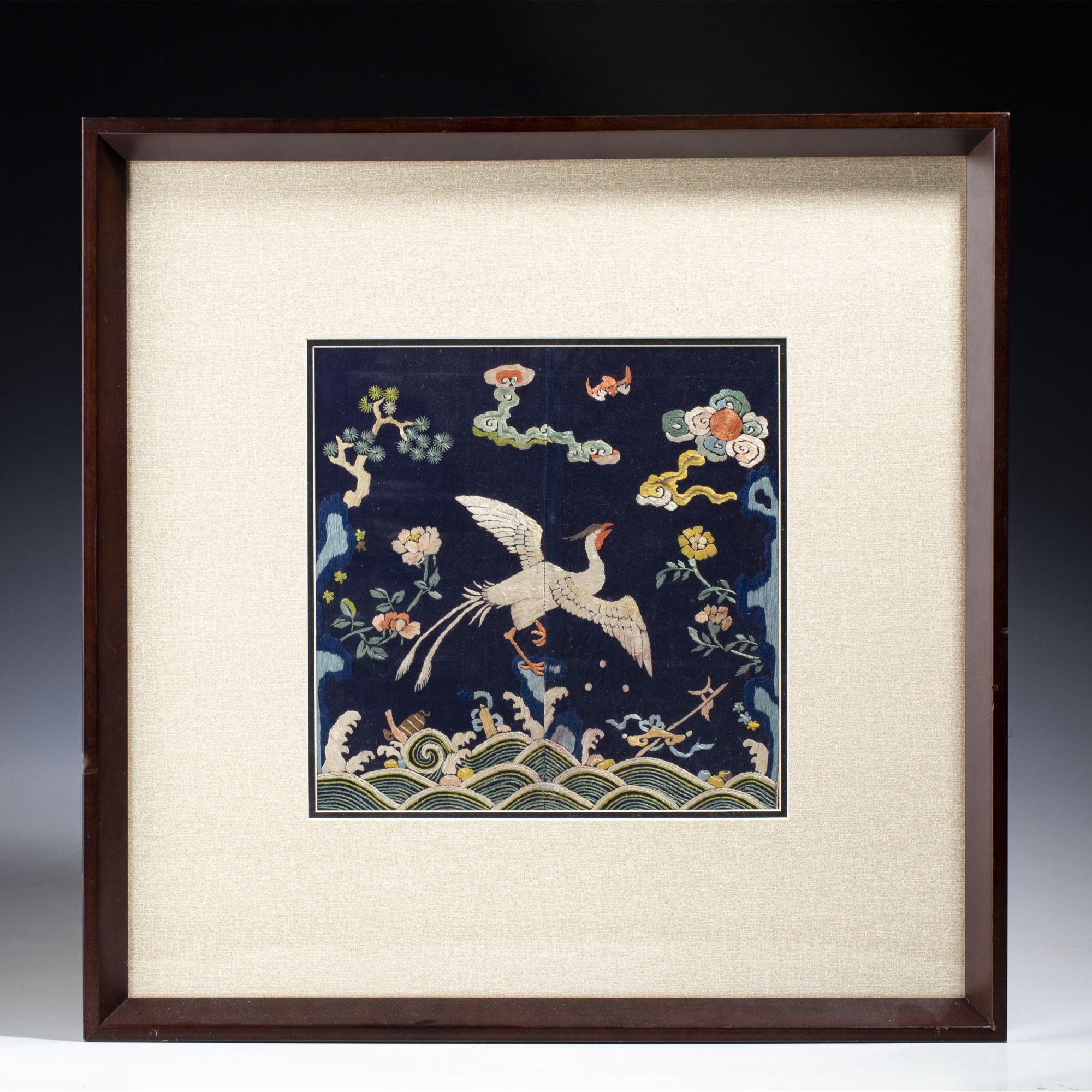 【拍卖-清中】·彩绣九品文官练雀补子