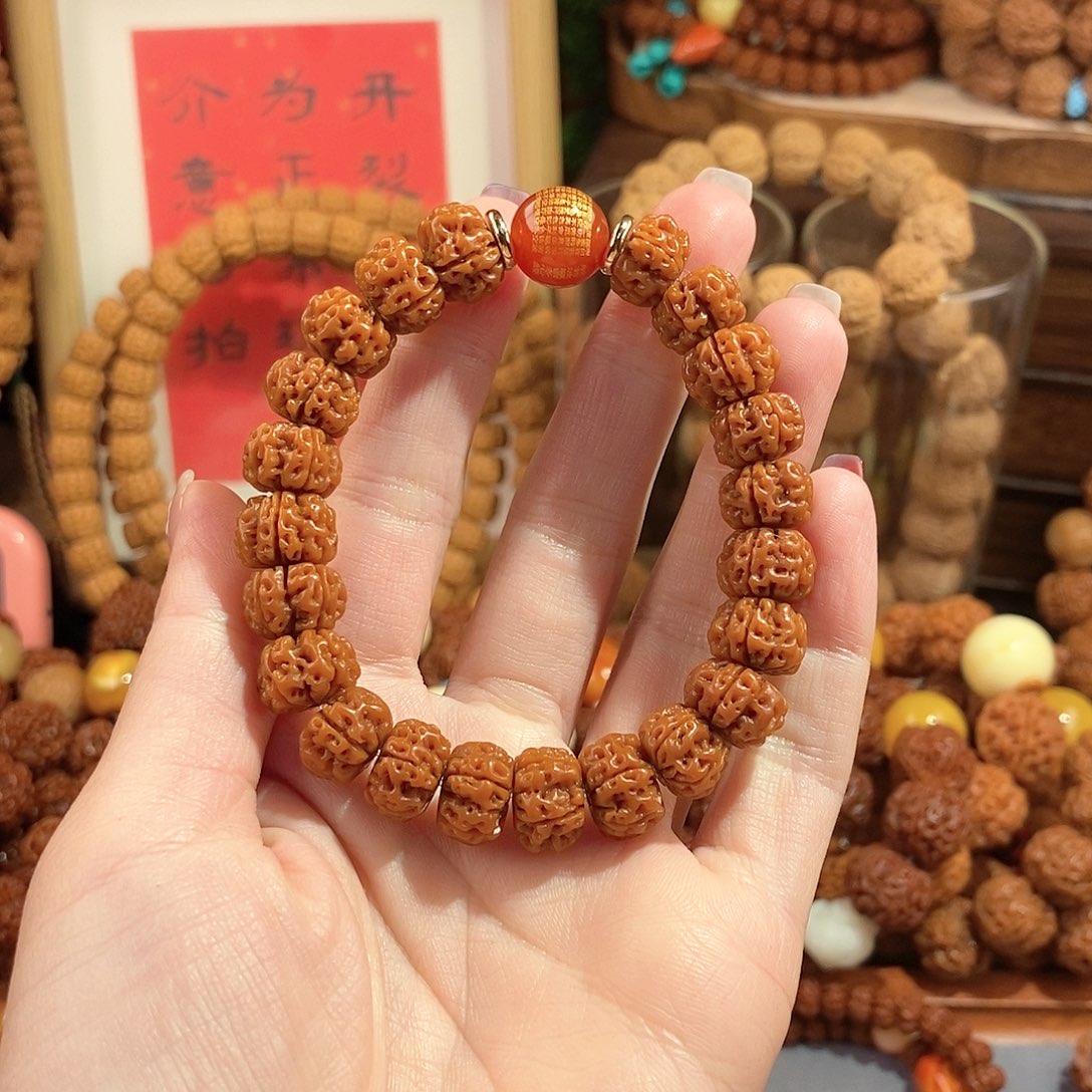 金刚菩提吊坠125单圈双面红珠