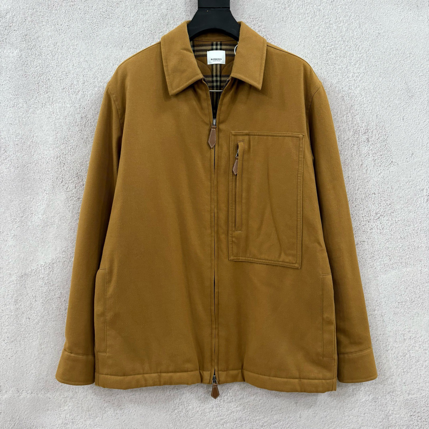 99新 BURBERRY/博柏利 格纹细节拉链夹克 XS码 YH23399