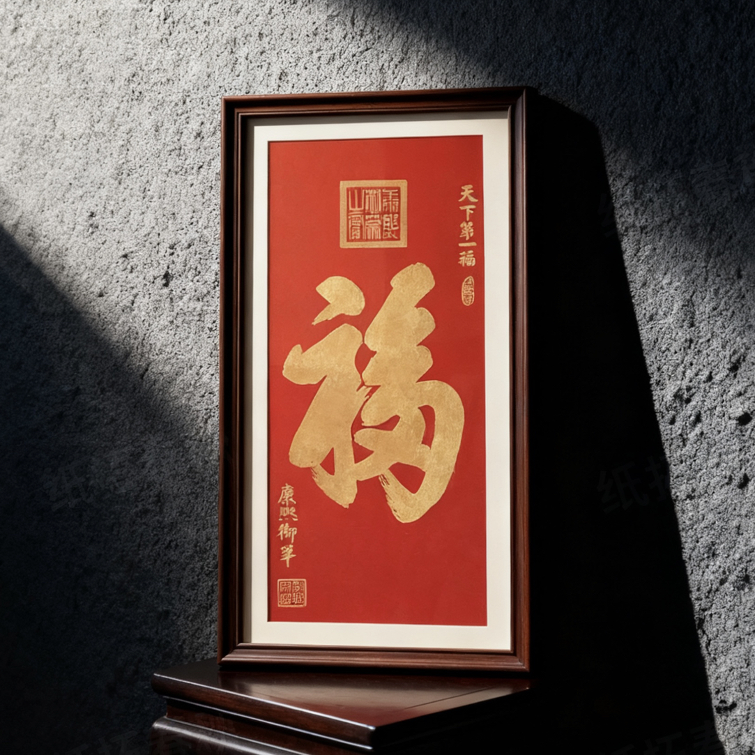 天下第一福金拓挂画相框装裱70*37