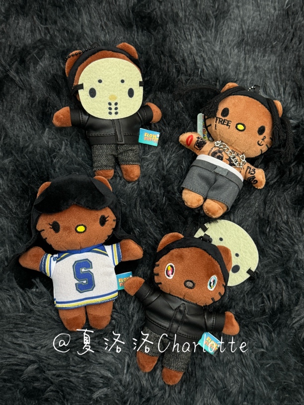 潮酷kitty包包挂件黑皮女孩面具说唱钥匙扣辣妹挂饰