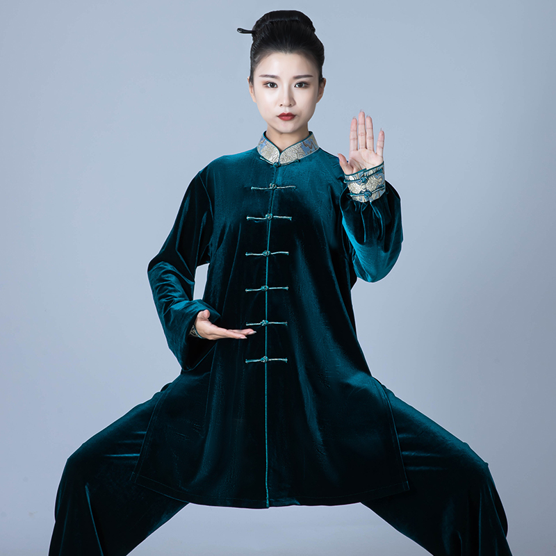 【鸿运-】25新款太极服款秋冬季南韩绒加厚武术八段锦太极拳练功服