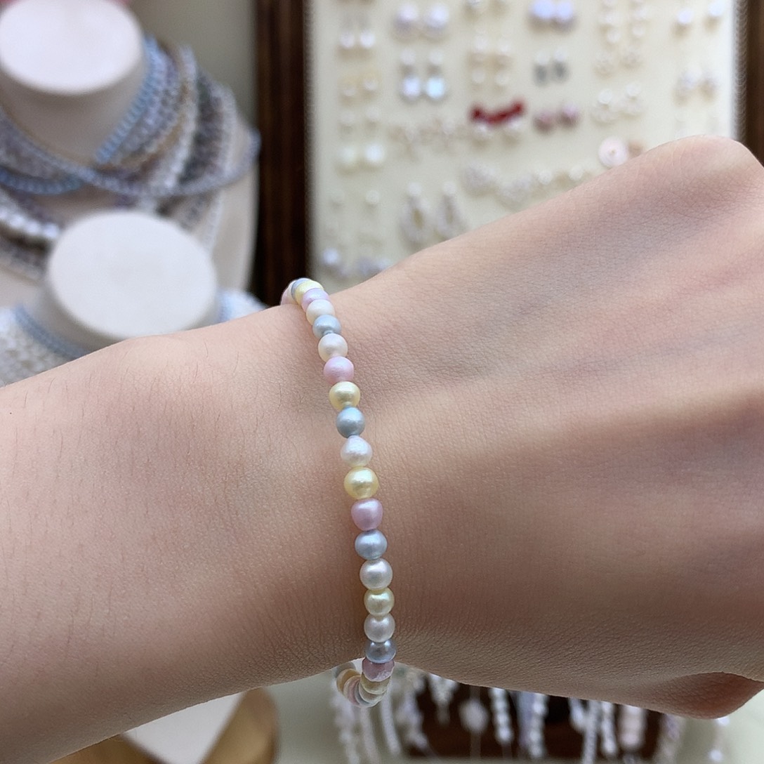 淡水珍珠耳饰银S925镶嵌