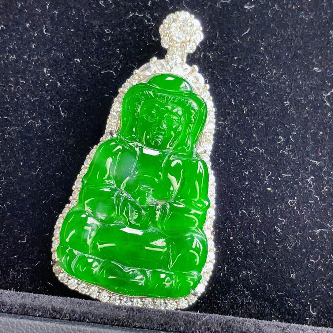 翡翠吊坠(不含链)银S925镶嵌