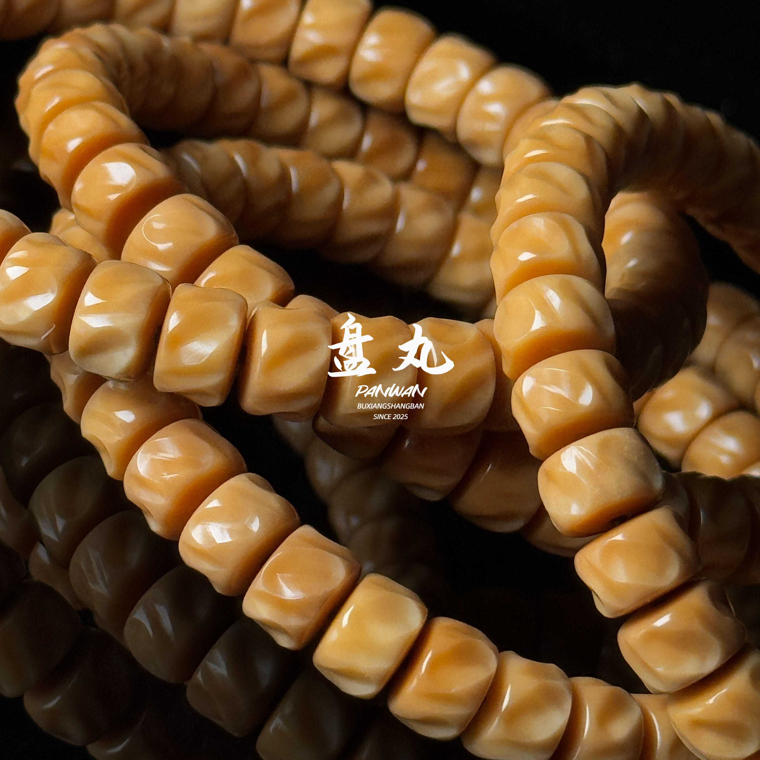 【凤羽手串】原生态龙脊菩提药片直切雕刻文玩单圈手串【盘丸出品】