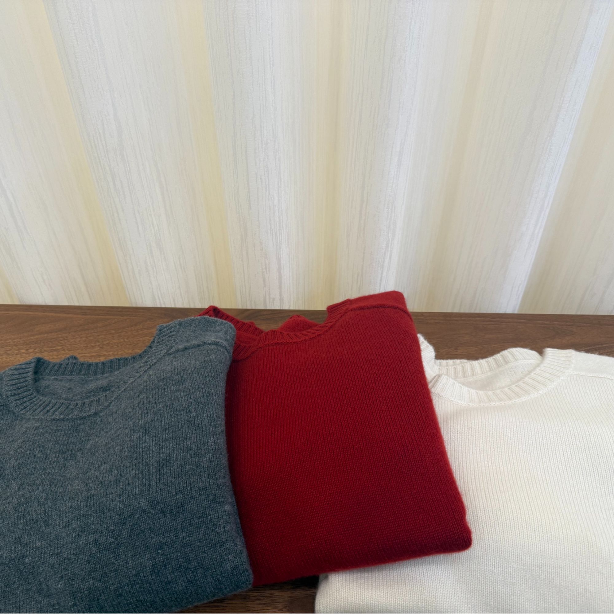 【小羊/baby绒】LP马鞍肩100%纯羊绒衫圆领加厚款纯色打底衫秋冬季