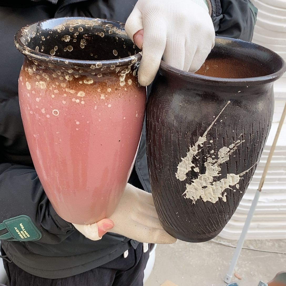 紫砂花盆瑕疵口15高25