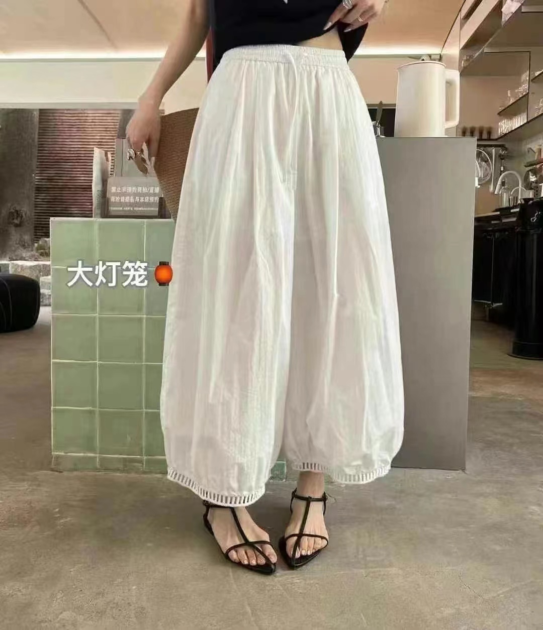 韩版潮流灯笼裤阔腿裤高腰薄款松紧腰
