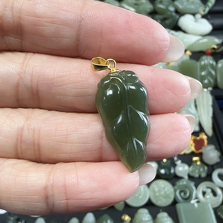 和田玉吊坠(不含链)银S925镶嵌