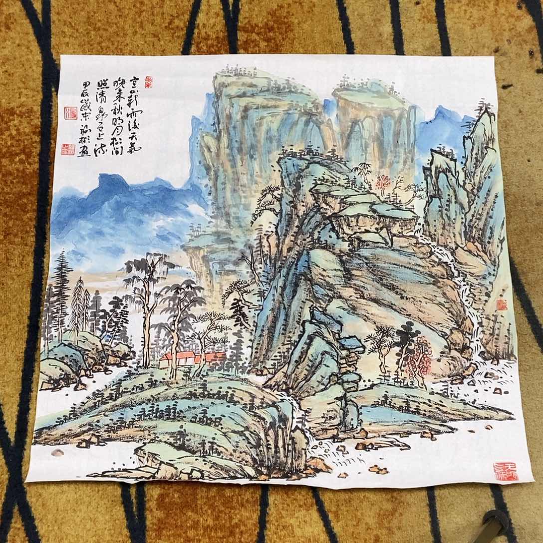 国画汤福彬手绘山水68.68